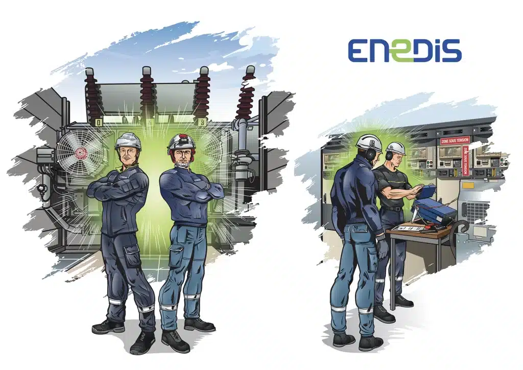 Illustration de l'équipe Enedis Centre-Val de Loire sous forme de super-héros.